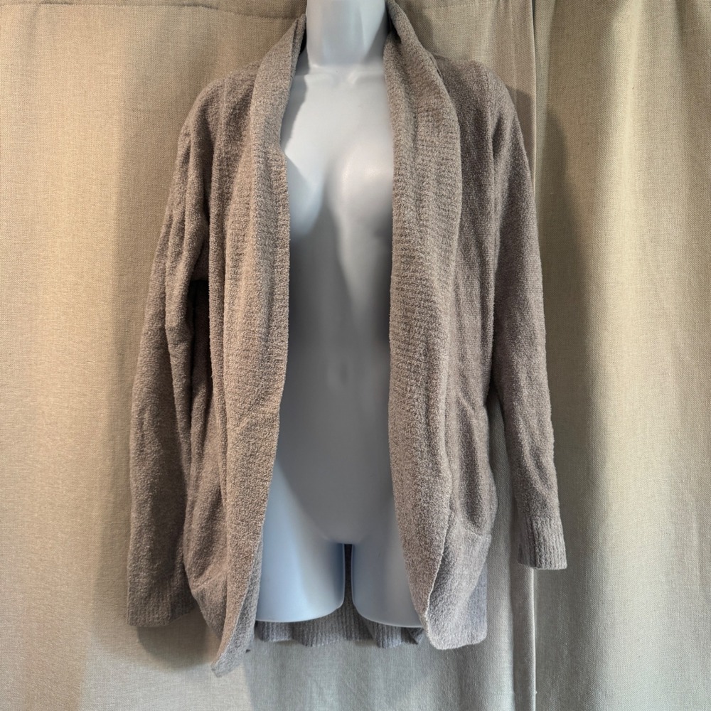 Barefoot‎ Dreams CozyChic Lite Island Cardigan S/M Tan Soft Drape Open Front